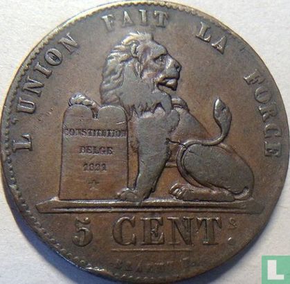 Belgium 5 centimes 1850 (broad 0) - Image 2