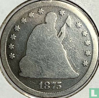 Verenigde Staten ¼ dollar 1875 (zonder letter) - Afbeelding 1