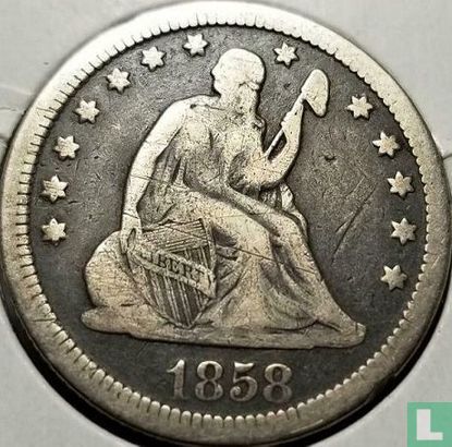Verenigde Staten ¼ dollar 1858 (zonder letter) - Afbeelding 1