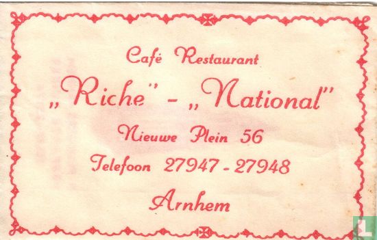 Café Restaurant "Riche"  "National" - Image 1
