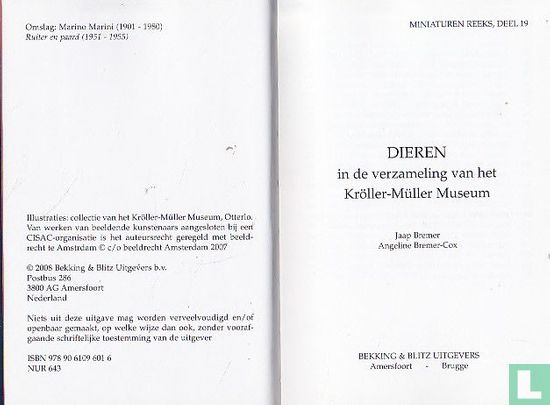 Dieren in de verzameling van het Kröller-Müller Museum - Bild 3