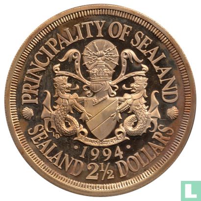 Sealand 2-1/2 Dollars 1994 (Golden Bronze - Proof) - Image 1