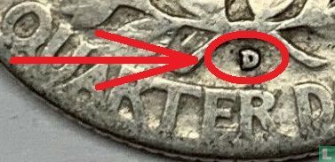 États-Unis ¼ dollar 1943 (D) - Image 3