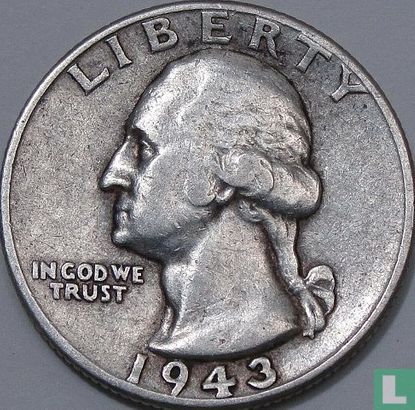 États-Unis ¼ dollar 1943 (sans lettre) - Image 1