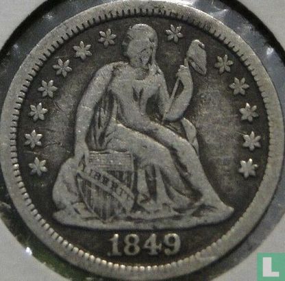 United States 1 dime 1849 (without letter) - Image 1