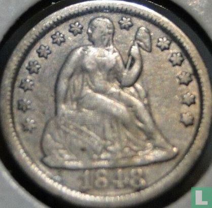 United States 1 dime 1848 - Image 1