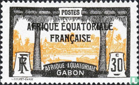 Libreville, with overprint