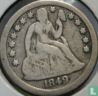 United States 1 dime 1849 (O) - Image 1