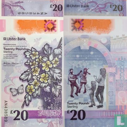 Northern Ireland 20 Pounds 2020 Ulster Bank