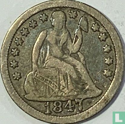 United States 1 dime 1847 - Image 1