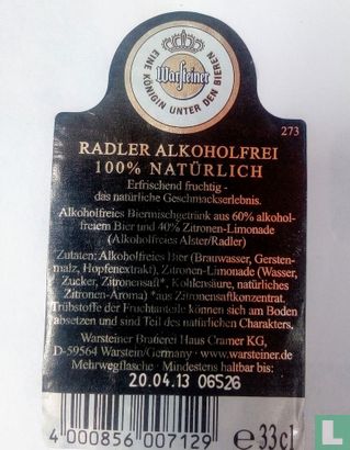 Warsteiner Radler Alkoholfrei - Afbeelding 2