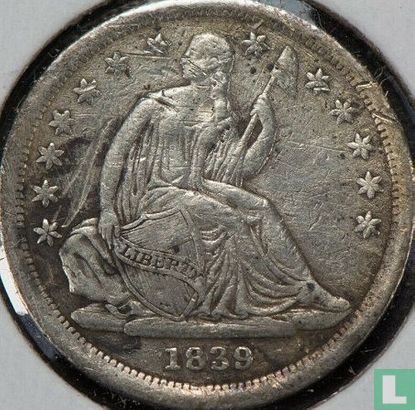 États-Unis 1 dime 1839 (sans lettre) - Image 1