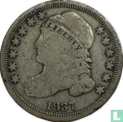 États-Unis 1 dime 1837 (Liberty Cap) - Image 1