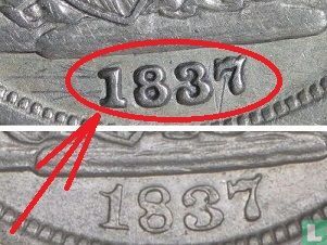 Vereinigte Staaten ½ Dime 1837 (Seated Liberty - kleine Datum) - Bild 3