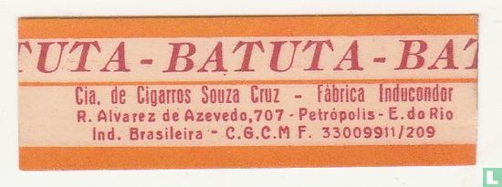 Batuta - Cia. de Cigarros Souza Cruz Fabrica Inducondor R. Alvarez de Azevedo 707 Petropolis - Afbeelding 1