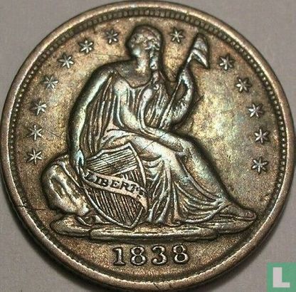 États-Unis ½ dime 1838 (sans lettre - type 1) - Image 1