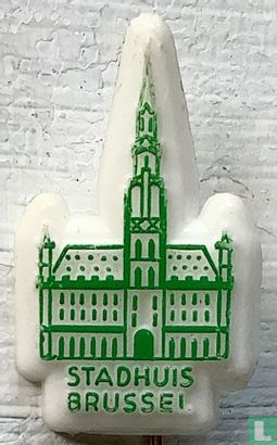Stadhuis Brussel [vert sur blanc] - Image 1