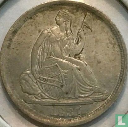 États-Unis ½ dime 1837 (Seated Liberty - grande date) - Image 1