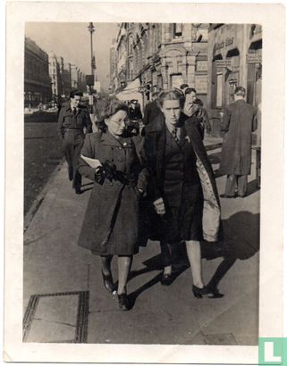 Vintage photograph. Two Women, London, November 1947