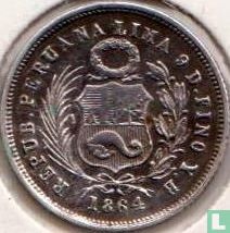 Pérou 1 dinero 1864 (1er type) - Image 1