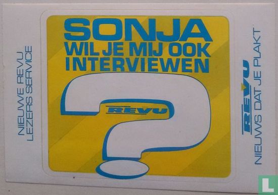 Sonja, wil je mij ook interviewen?