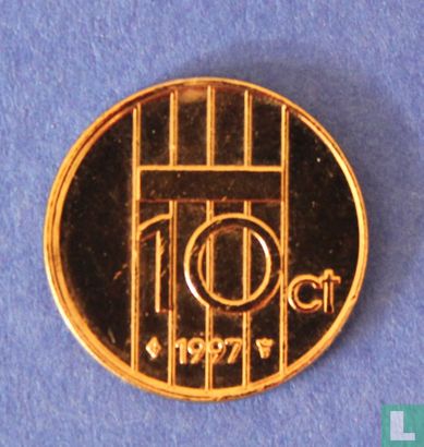 Nederland 10 cent 1997 Goud Kleurig - Bild 1