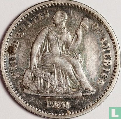 États-Unis ½ dime 1861 - Image 1