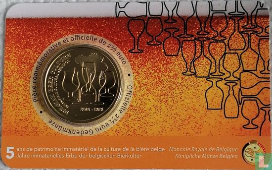 België 2½ euro 2021 (coincard - FRA) "5 years of Belgian beer culture" - Afbeelding 1