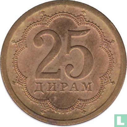 Tadjikistan 25 dirams 2006 (acier recouvert de laiton) - Image 2