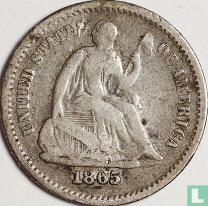 États-Unis ½ dime 1865 (S - type 1) - Image 1