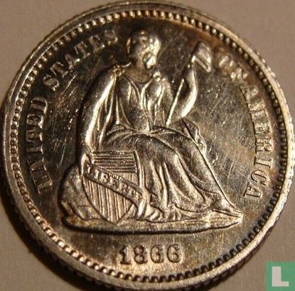 États-Unis ½ dime 1866 (sans lettre) - Image 1