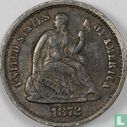 États-Unis ½ dime 1872 (S dans la couronne) - Image 1