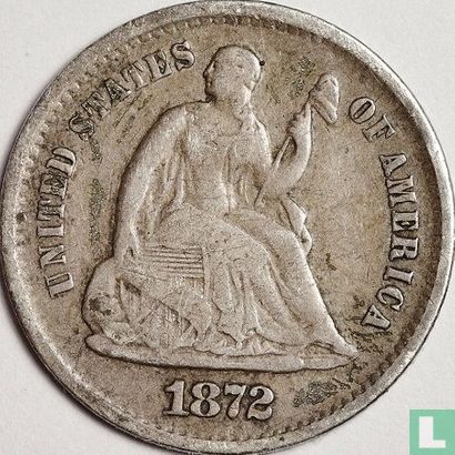 États-Unis ½ dime 1872 (S sous la couronne) - Image 1