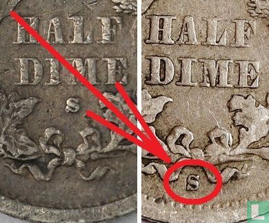 États-Unis ½ dime 1872 (S sous la couronne) - Image 3