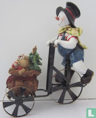 Snowman on bicycle - Image 1