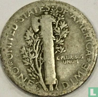 États-Unis 1 dime 1919 (D) - Image 2