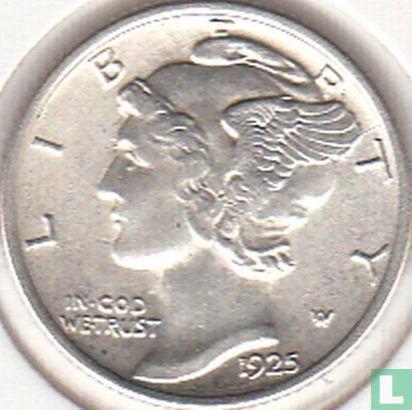 États-Unis 1 dime 1925 (sans lettre) - Image 1
