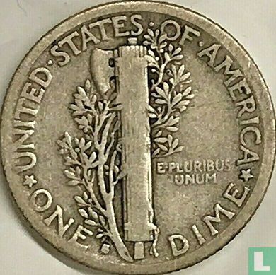 États-Unis 1 dime 1916 (Mercury dime - S) - Image 2