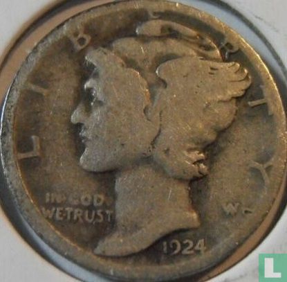 United States 1 dime 1924 (D) - Image 1