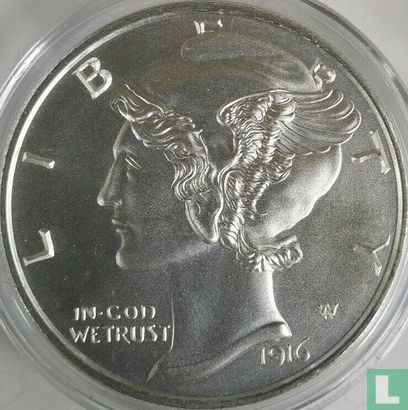 États-Unis 1 dime 1916 (Mercury dime - D) - Image 1