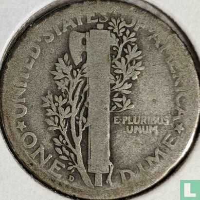 États-Unis 1 dime 1921 (D) - Image 2