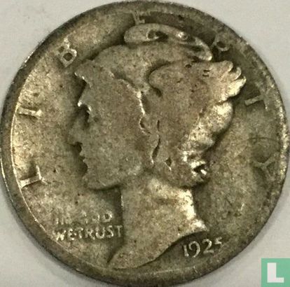 États-Unis 1 dime 1925 (D) - Image 1