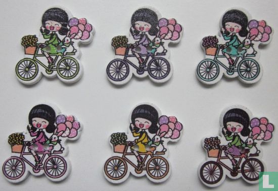 Knoop meisje op fiets - Afbeelding 2