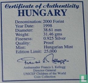 Ungarn 2000 Forint 1998 (PP) "UNICEF - For the Children of the World" - Bild 3