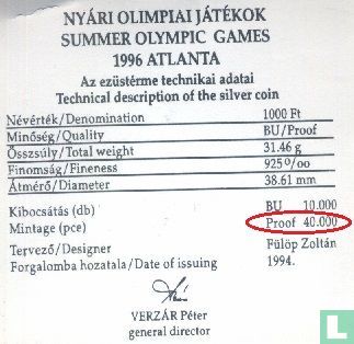 Hongrie 1000 forint 1994 (BE) "1996 Summer Olympics in Atlanta" - Image 3
