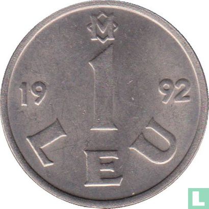 Moldavie 1 leu 1992 - Image 1