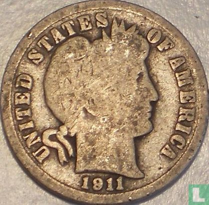 États-Unis 1 dime 1911 (sans lettre) - Image 1