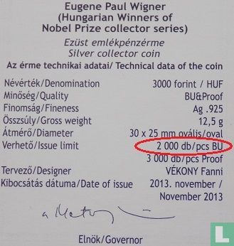 Hungary 3000 forint 2013 "50 years Jeno Wigner's Nobel Prize" - Image 3