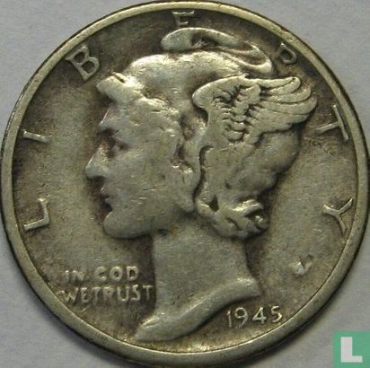 États-Unis 1 dime 1945 (D) - Image 1