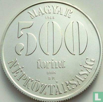 Hongarije 500 forint 1988 "European Football Championship in Germany" - Afbeelding 1